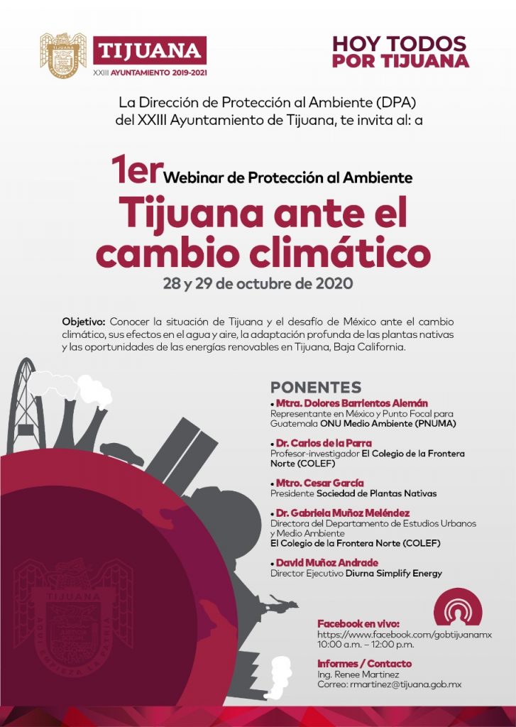 cambio climático, cuidado del ambiente, Protección del Ambiente, ayuntamiento de Tijuana, Dirección de Protección al Ambiente,