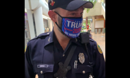 oficial, Policía, Miami, cubrebocas, Donald Trump, sanción