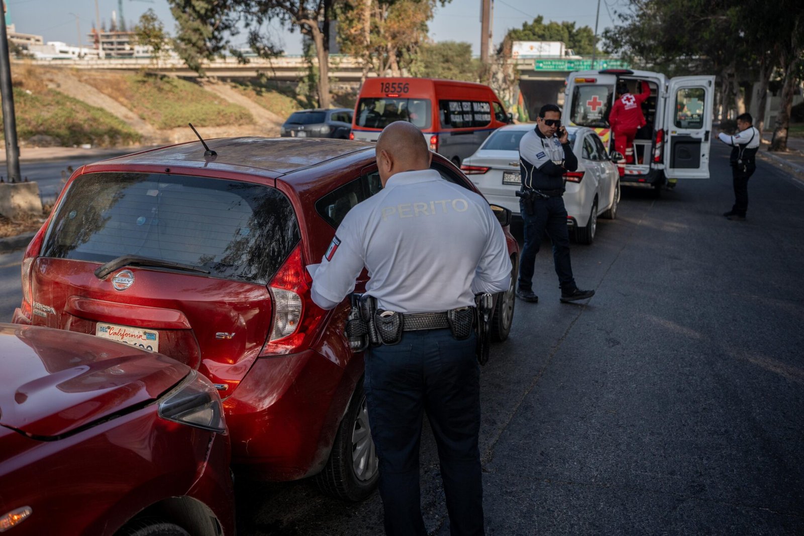 choque múltiple vía rápida